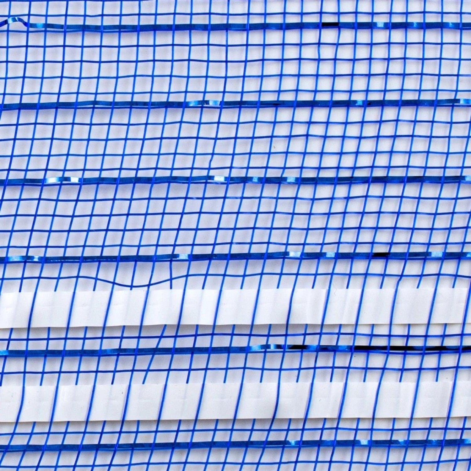 Shop For 10" Border Stripe Metallic Mesh Ribbon: Royal Blue/White (10 Yards)