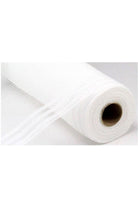 Shop For 10" Border Stripe Metallic Mesh Ribbon: White (10 Yards) at Michelle's aDOORable Creations