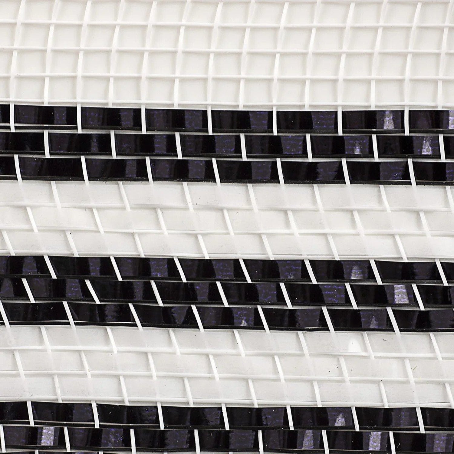 Shop For 10" Border Stripe Metallic Mesh Ribbon: White/Black (10 Yards)