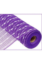 Shop For 10" Cotton Ball Deco Mesh Ribbon: Purple (10 Yards)