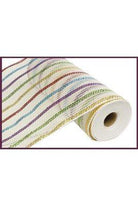 Shop For 10" Cotton Poly Deco Mesh Ribbon: White/Multi (10 Yards) at Michelle's aDOORable Creations