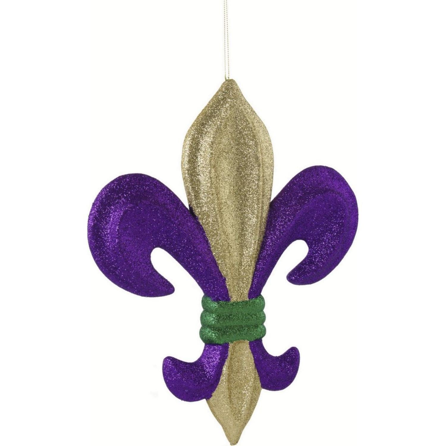10" Fleur De Lis Mardi Gras Ornament