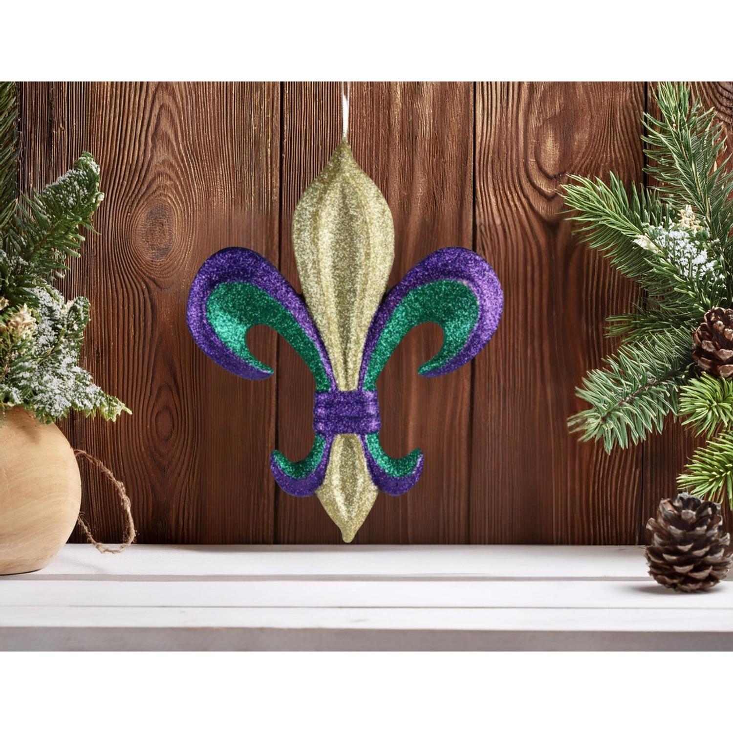10" Fleur De Lis Mardi Gras Ornament
