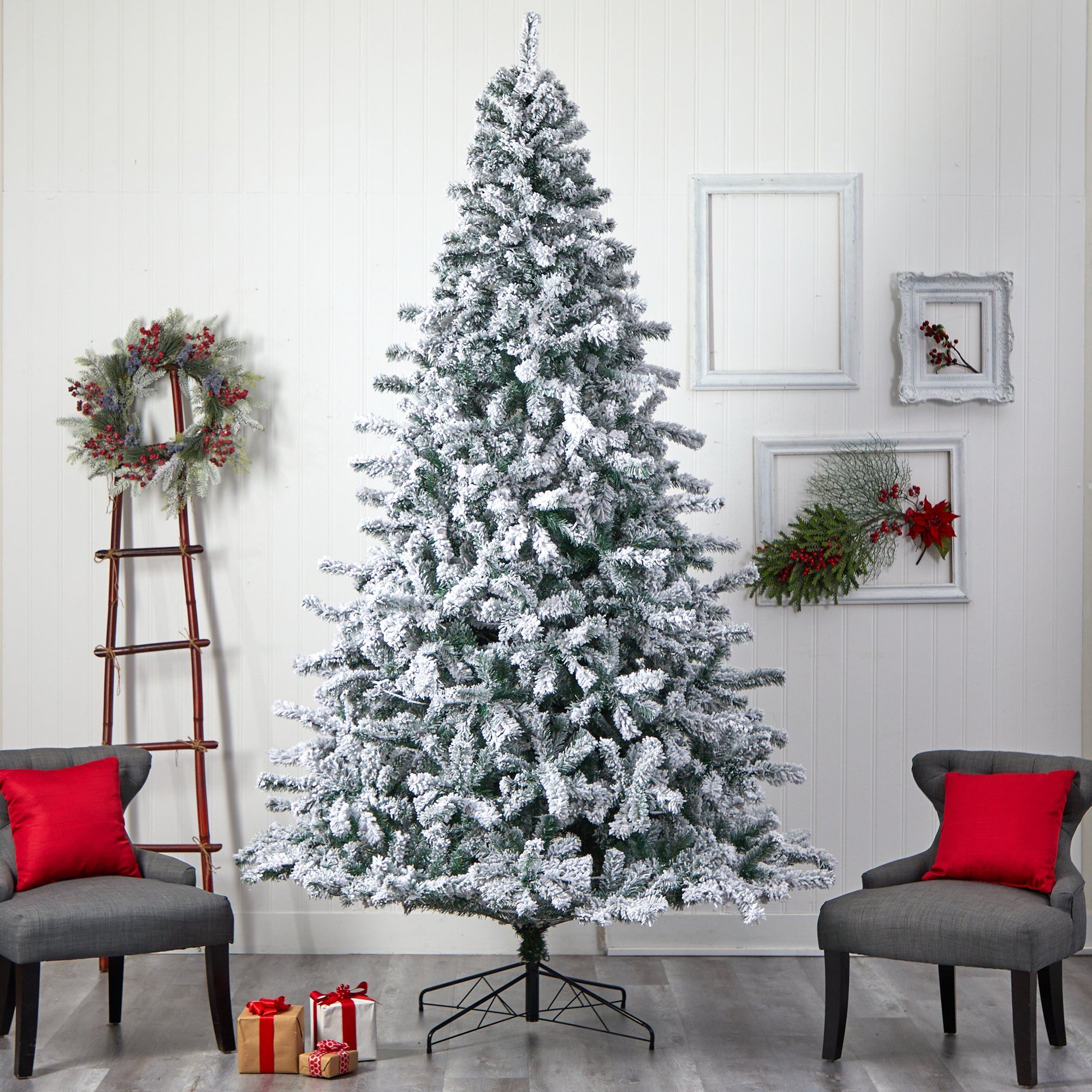 Shop For 10' Flocked Rock Springs Spruce Christmas Tree