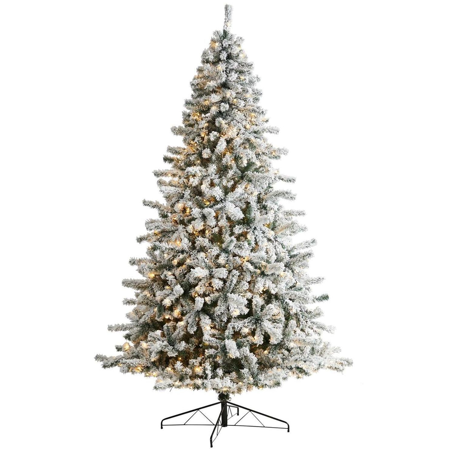 Shop For 10' Flocked Rock Springs Spruce Christmas Tree