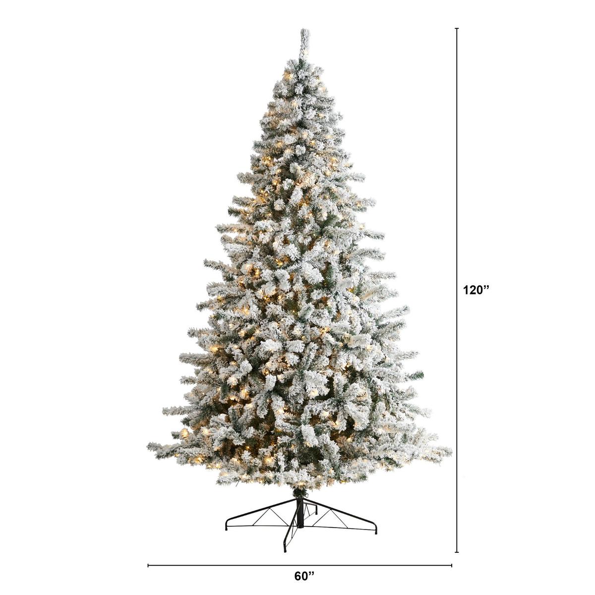 Shop For 10' Flocked Rock Springs Spruce Christmas Tree