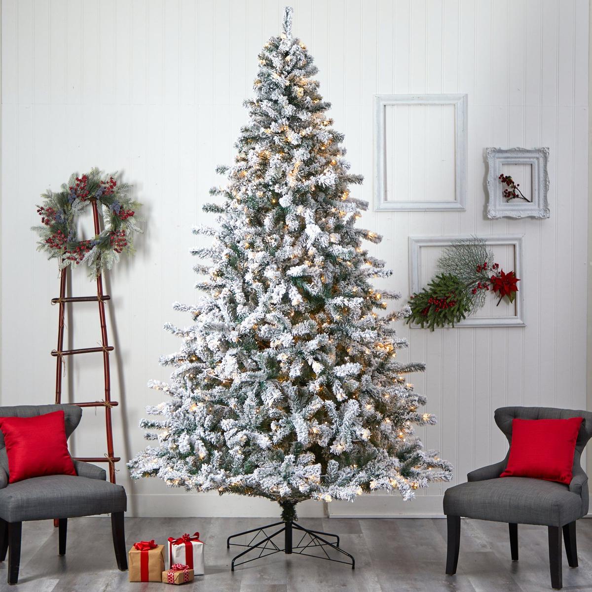 Shop For 10' Flocked Rock Springs Spruce Christmas Tree
