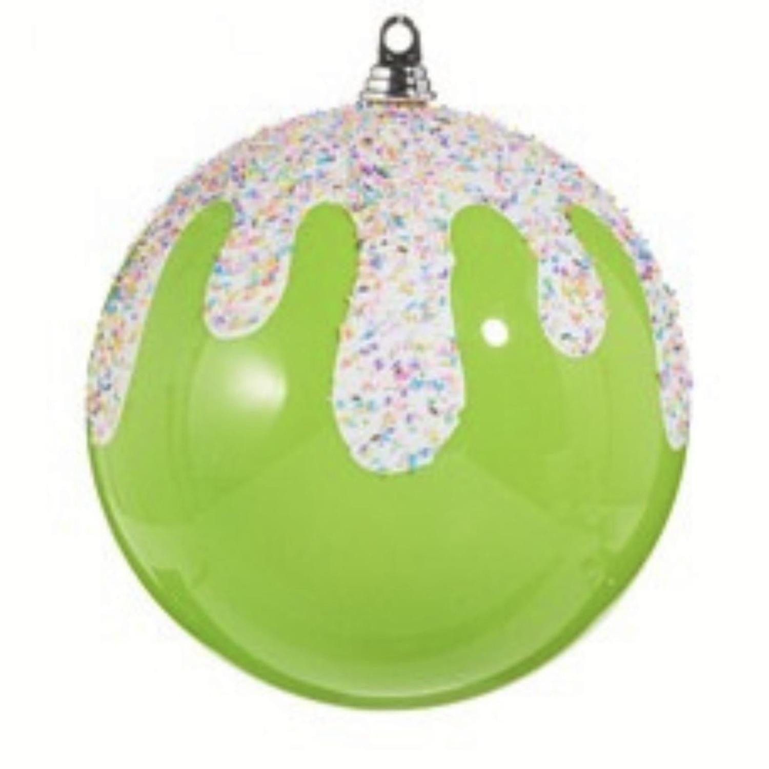 10" Frosted with Sprinkles Ball Ornament