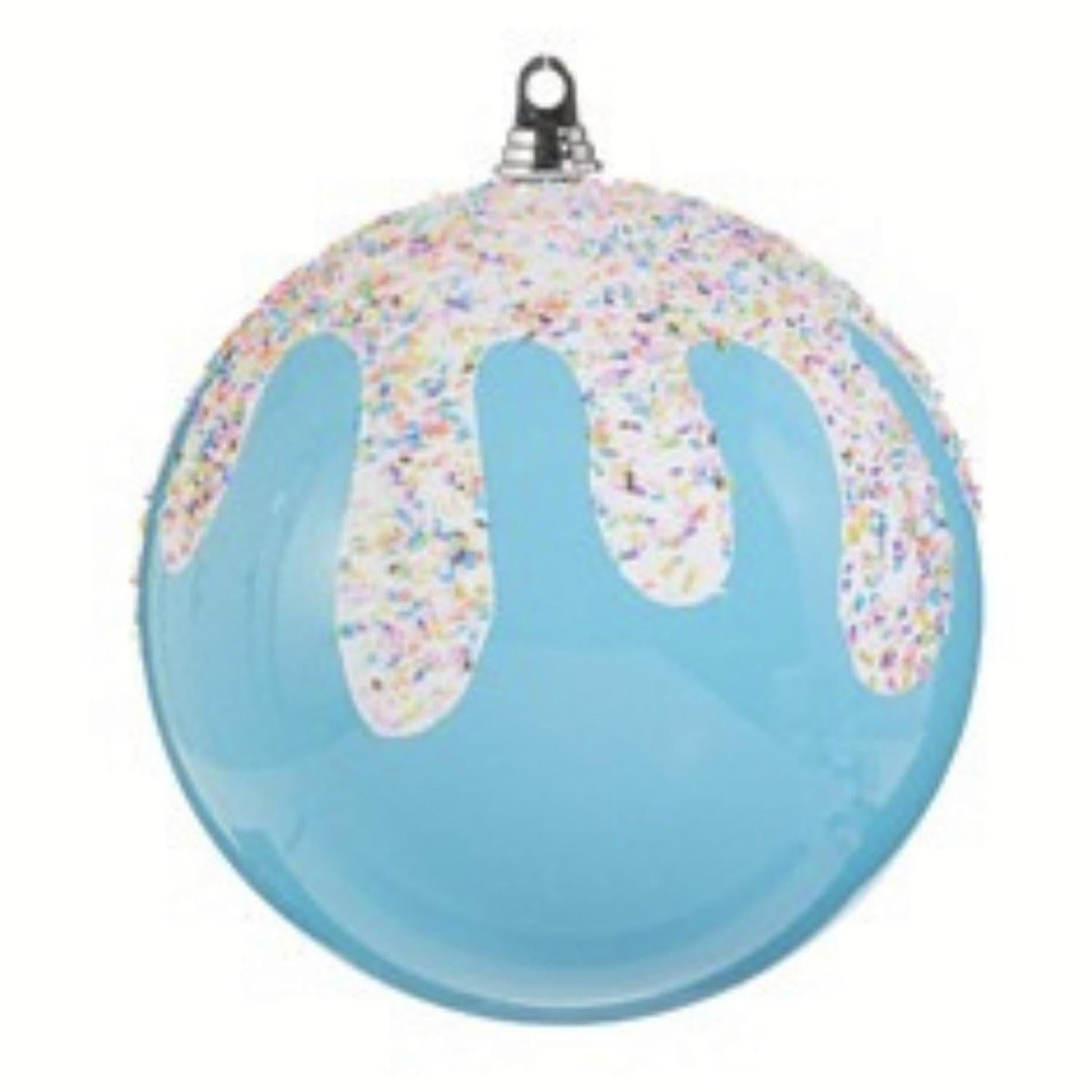 10" Frosted with Sprinkles Ball Ornament