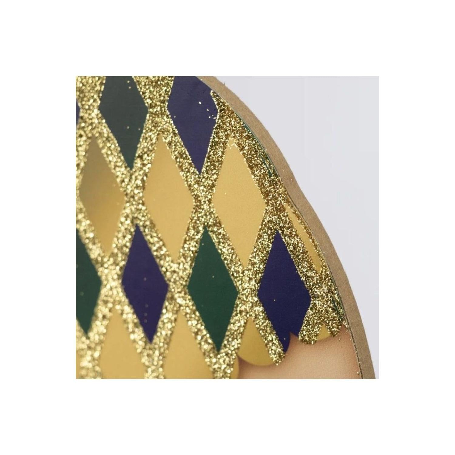 10" Glitter Baby Bottom Sign: Mardi Gras