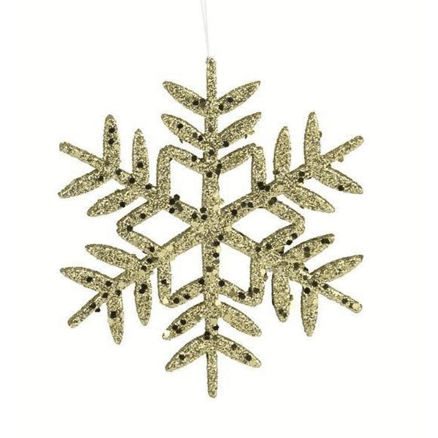 10" Glitter Snowflake Ornament: Gold (Asst 2)