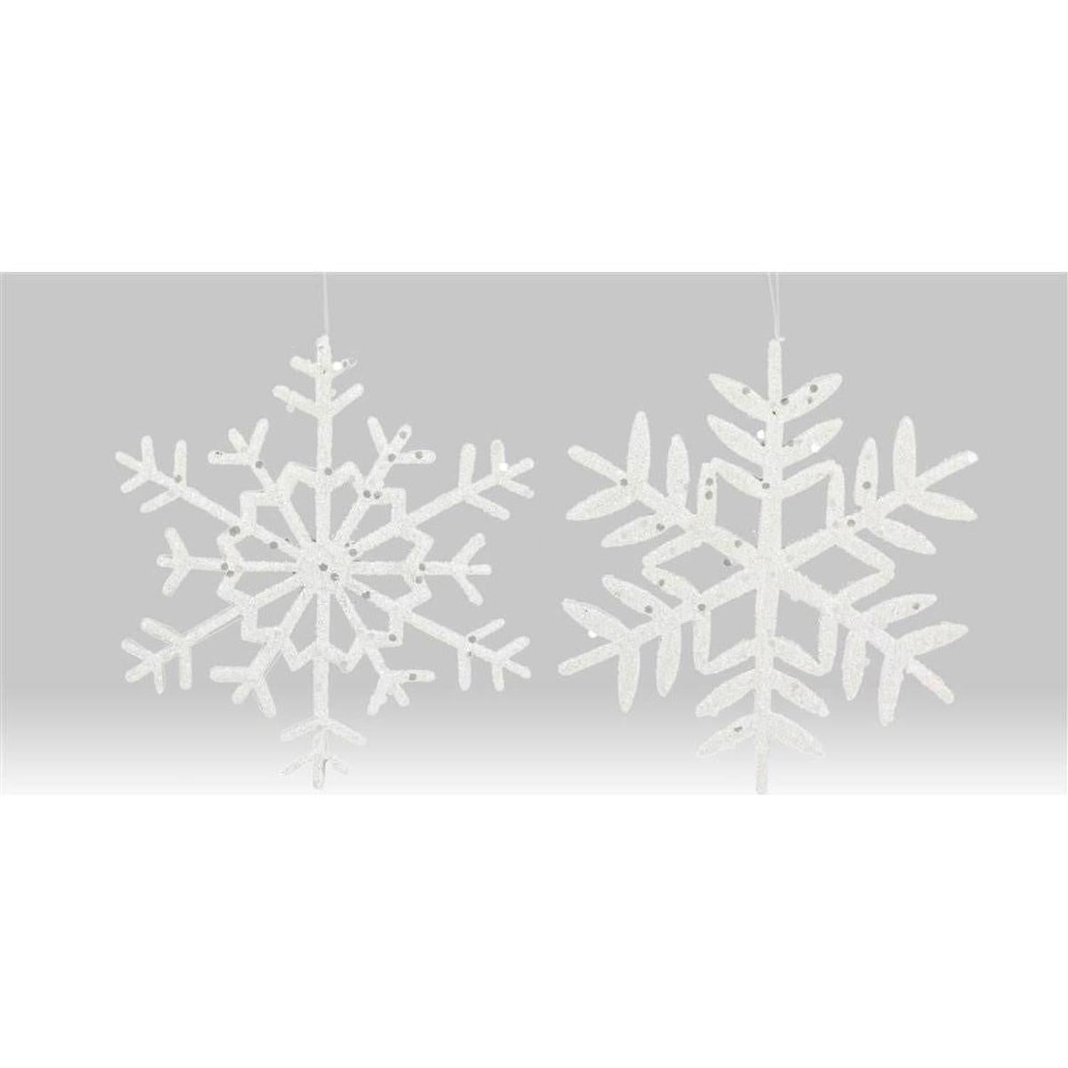10" Glitter Snowflake Ornament: White (Asst 2)