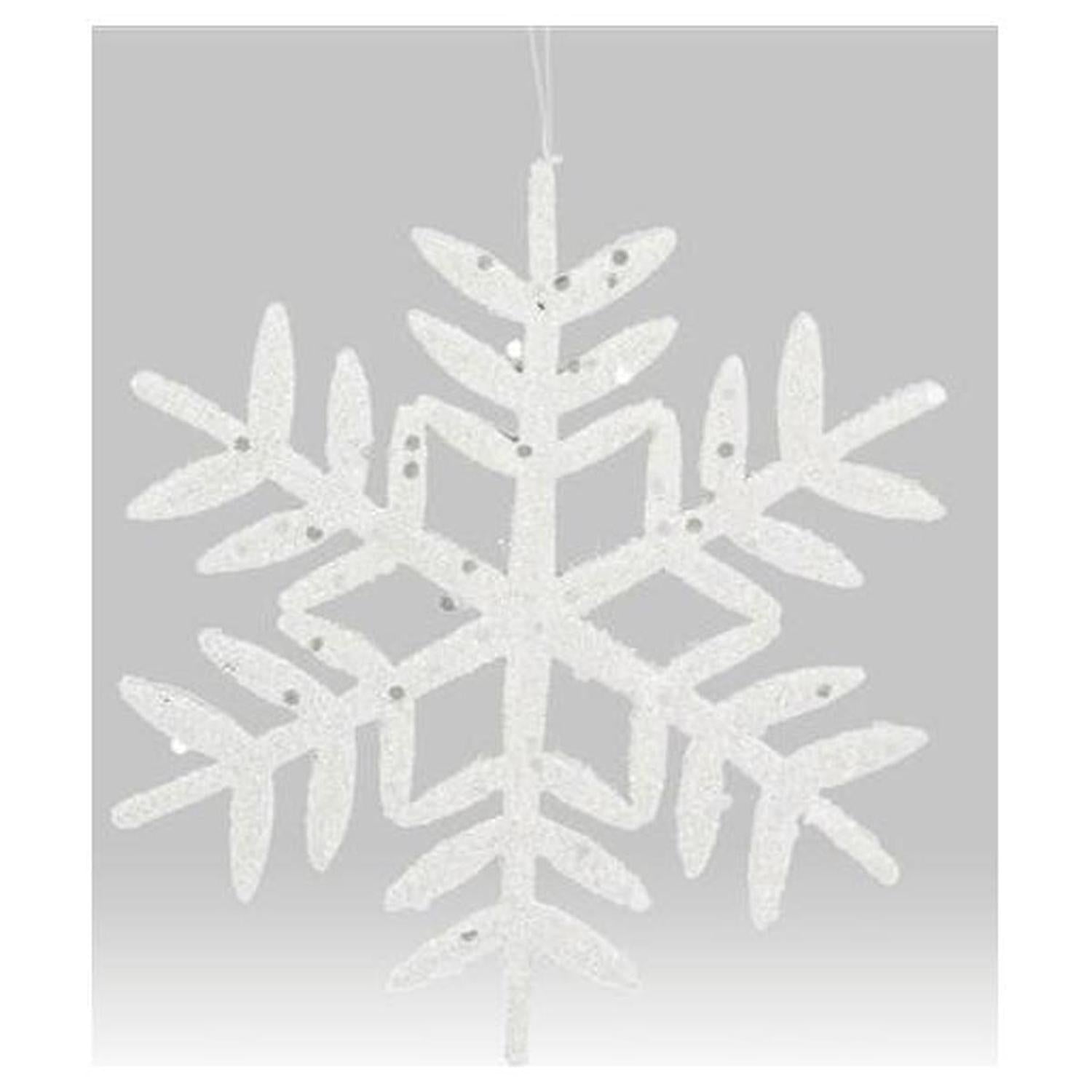 Shop For 10" Glitter Snowflake Ornament: White (Asst 2)