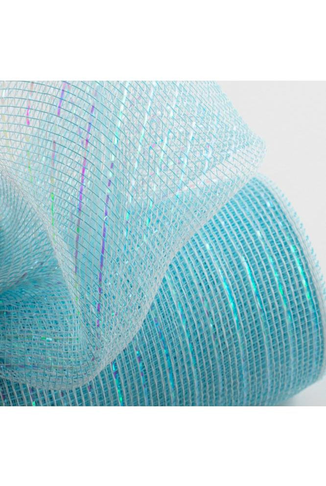 Shop For 10" Iridescent Foil Mesh: Pastel Turquoise & White RY8501E1