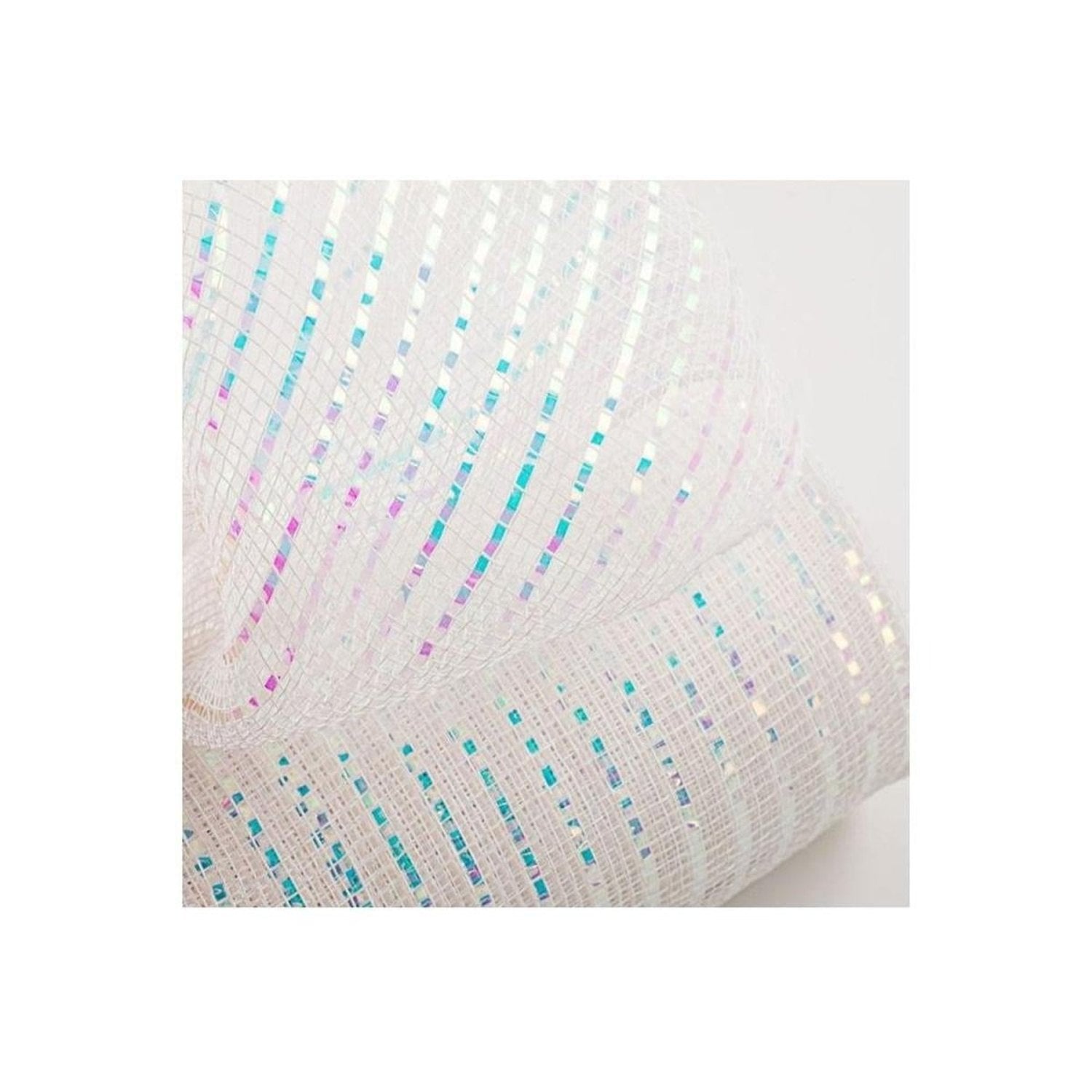 Shop For 10" Iridescent Foil Mesh Ribbon: White (10 Yards)