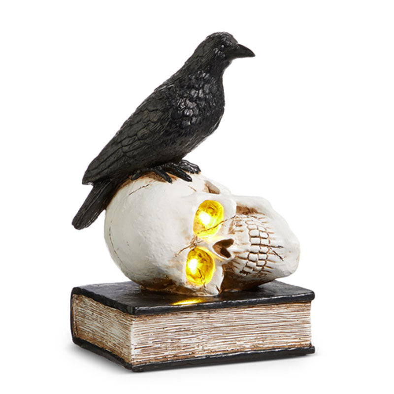 Shop For 10" Lighted Nevermore Raven And Skull