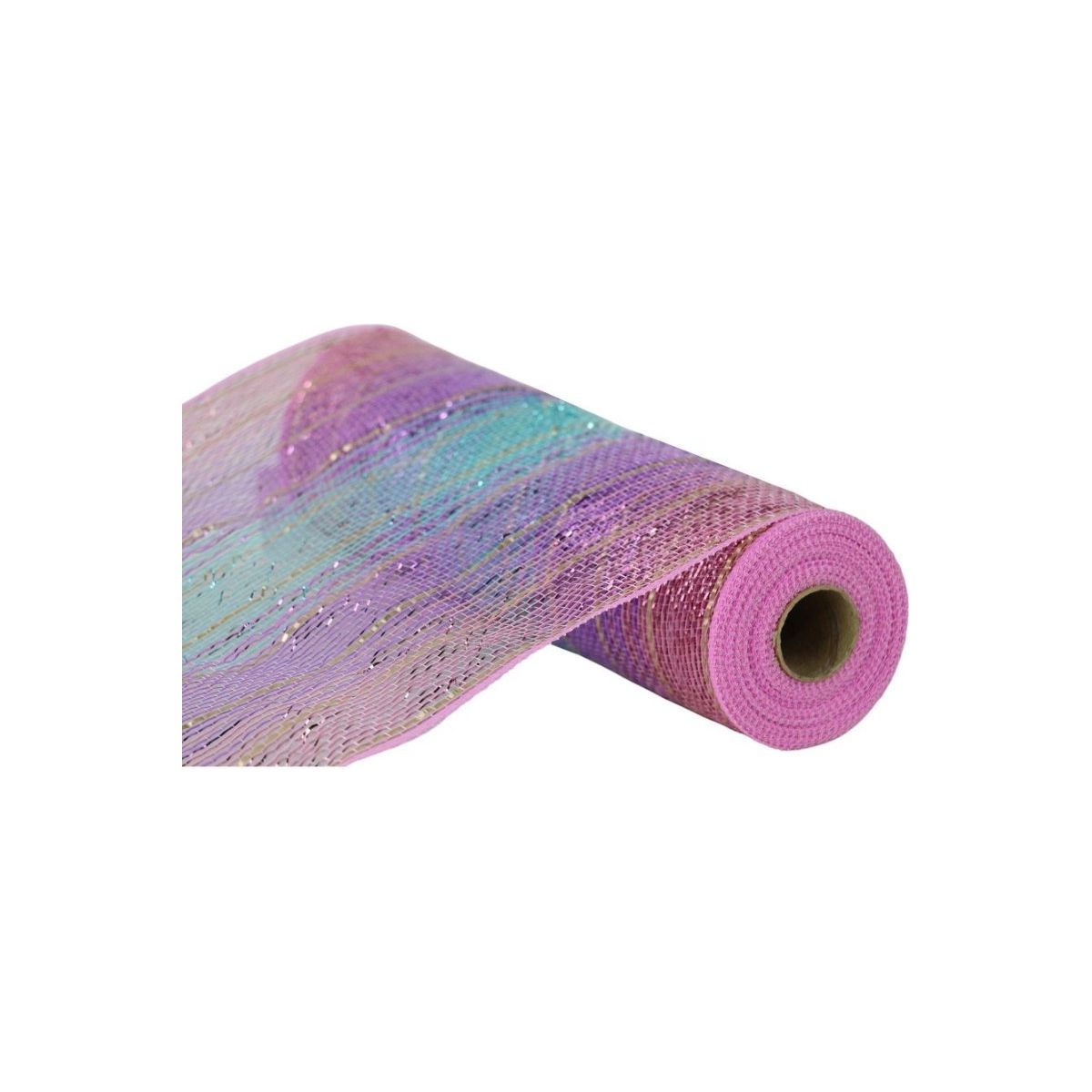 Shop For 10" Metallic Foil Ombré Mesh Ribbon: Light Pink, Lavender, Ice Blue, Gold (10 Yards) at Michelle's aDOORable Creations