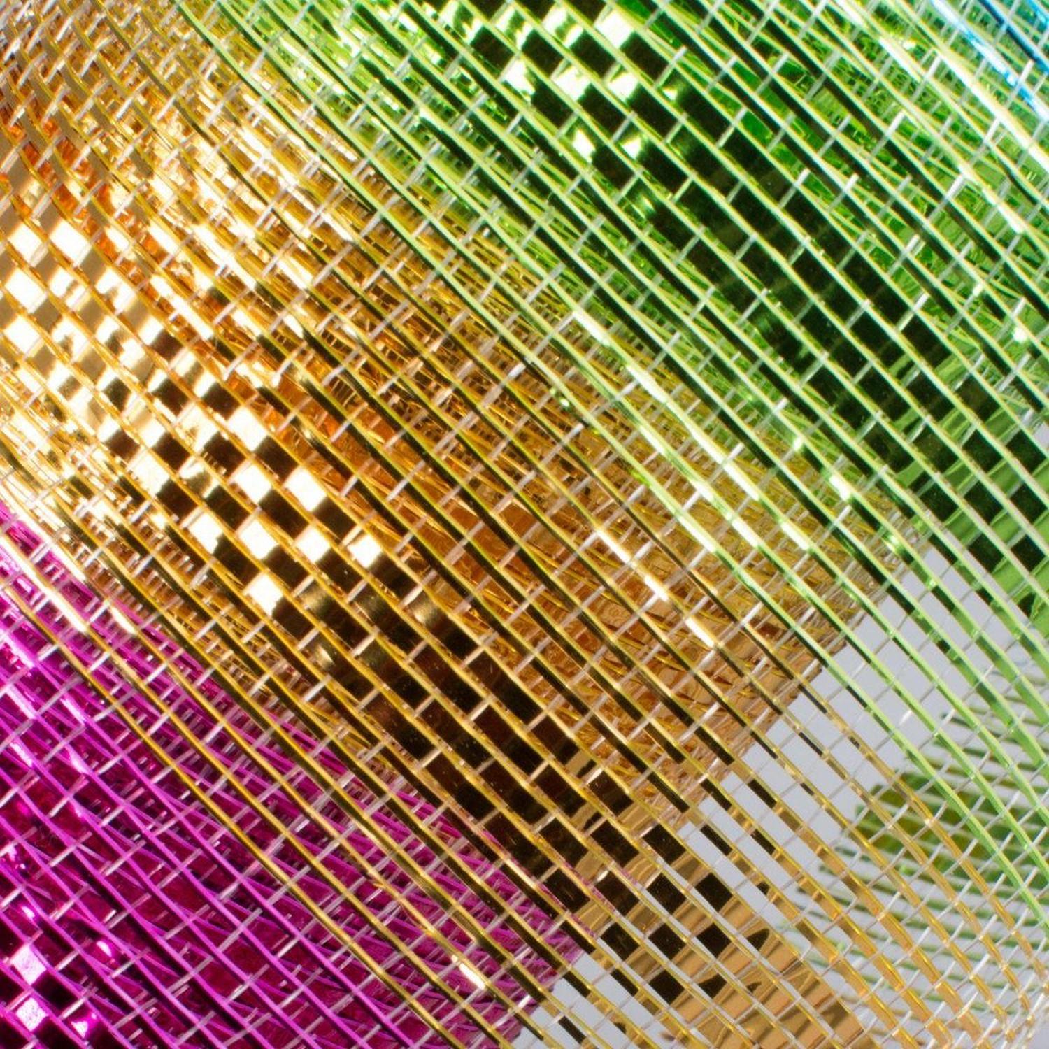 Shop For 10" Metallic Stripe Mesh Ribbon: Rainbow (10 Yards) at Michelle's aDOORable Creations