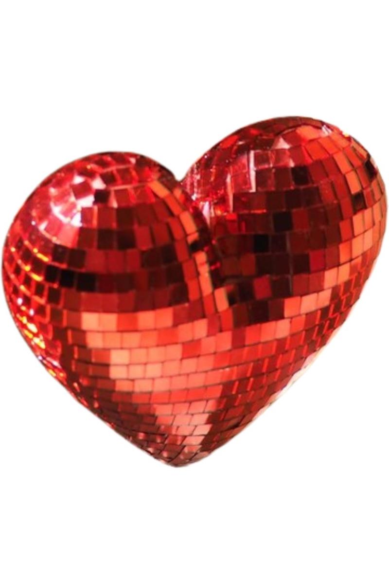 Shop For 10" Mirror Disco Heart: Red