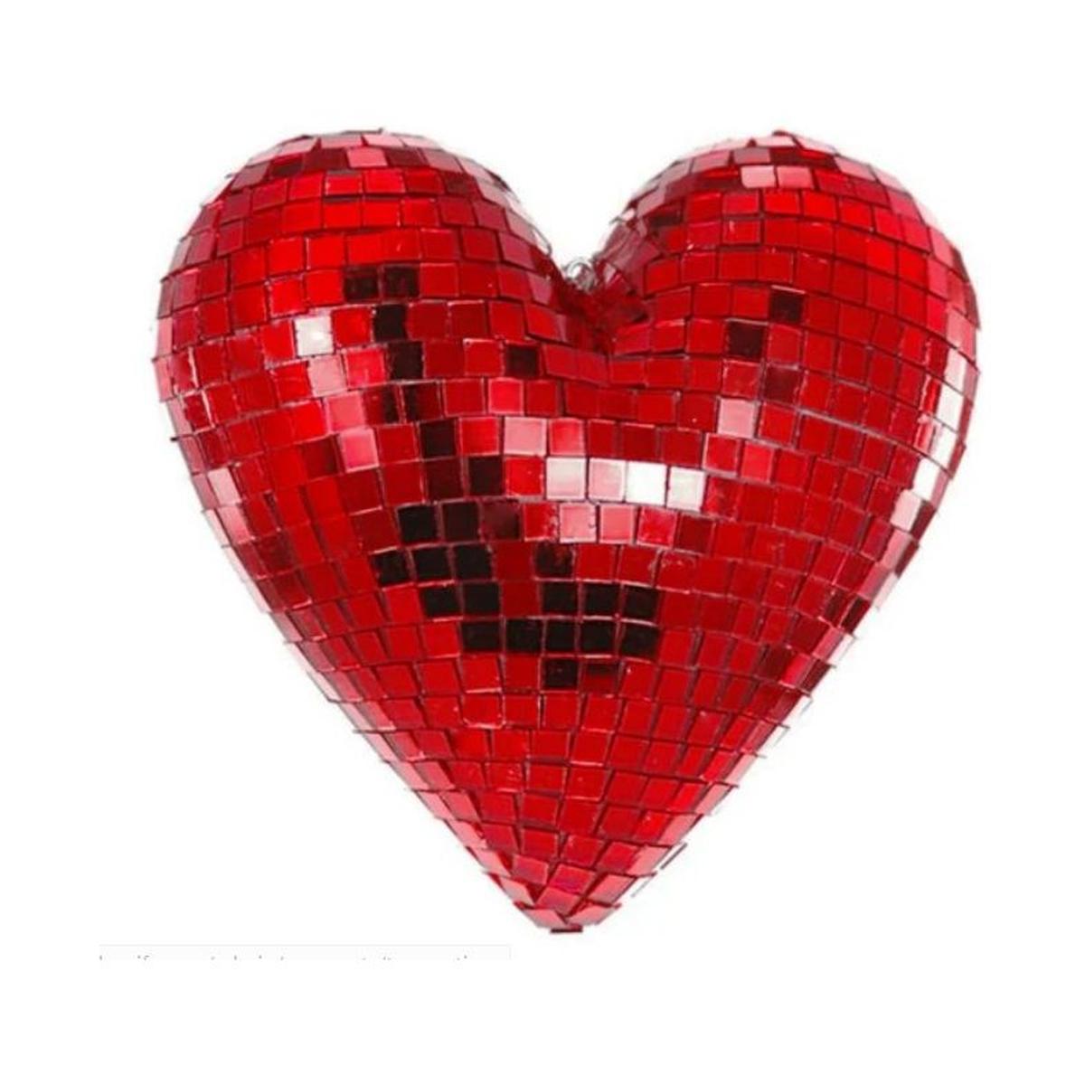 Shop For 10" Mirror Disco Heart: Red