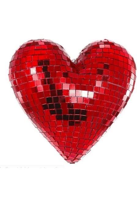 Shop For 10" Mirror Disco Heart: Red