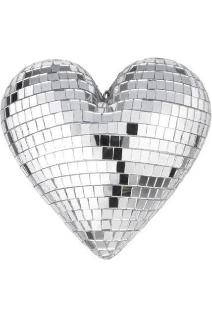 Shop For 10" Mirror Disco Heart: Silver