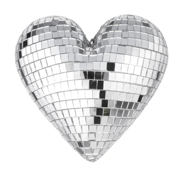 Shop For 10" Mirror Disco Heart: Silver