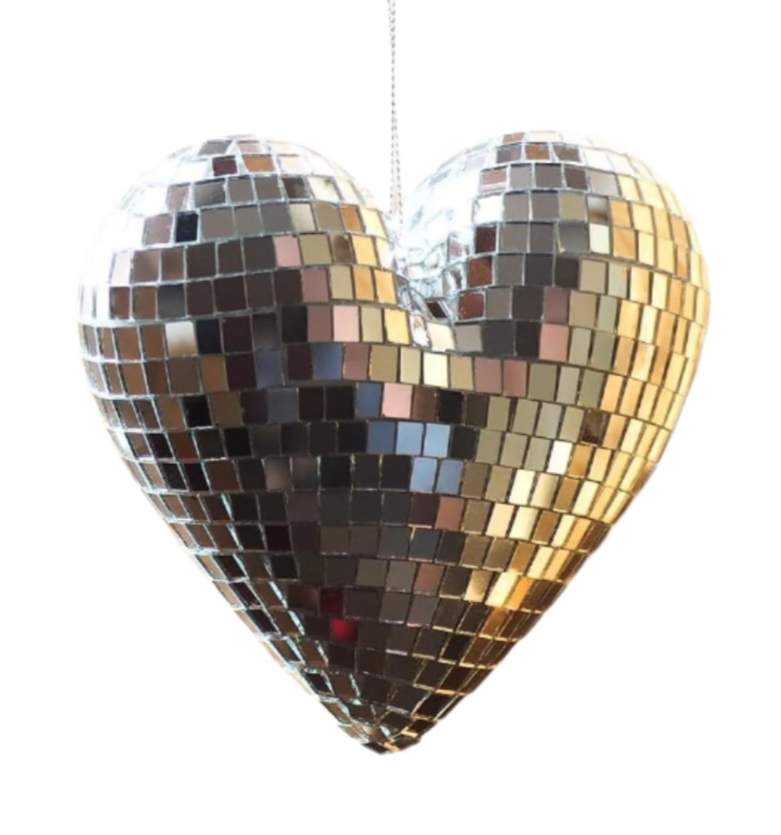 Shop For 10" Mirror Disco Heart: Silver