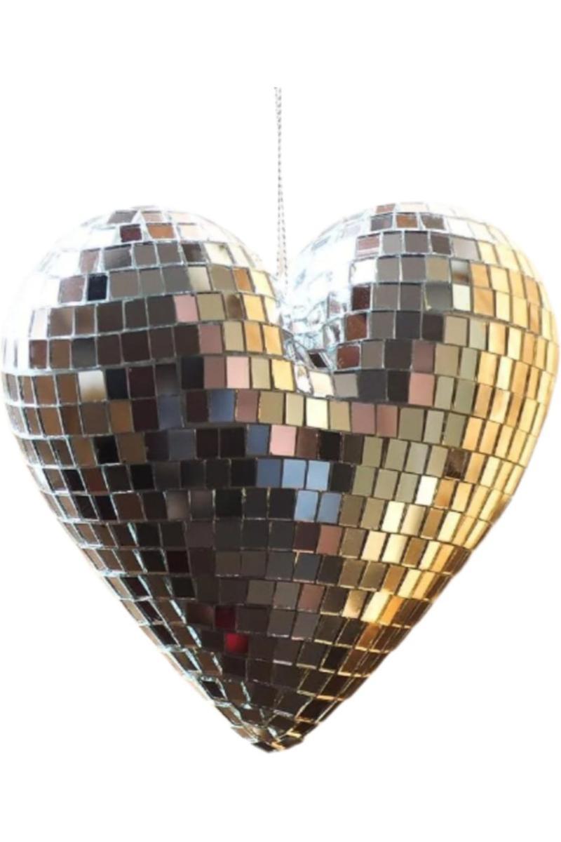 Shop For 10" Mirror Disco Heart: Silver