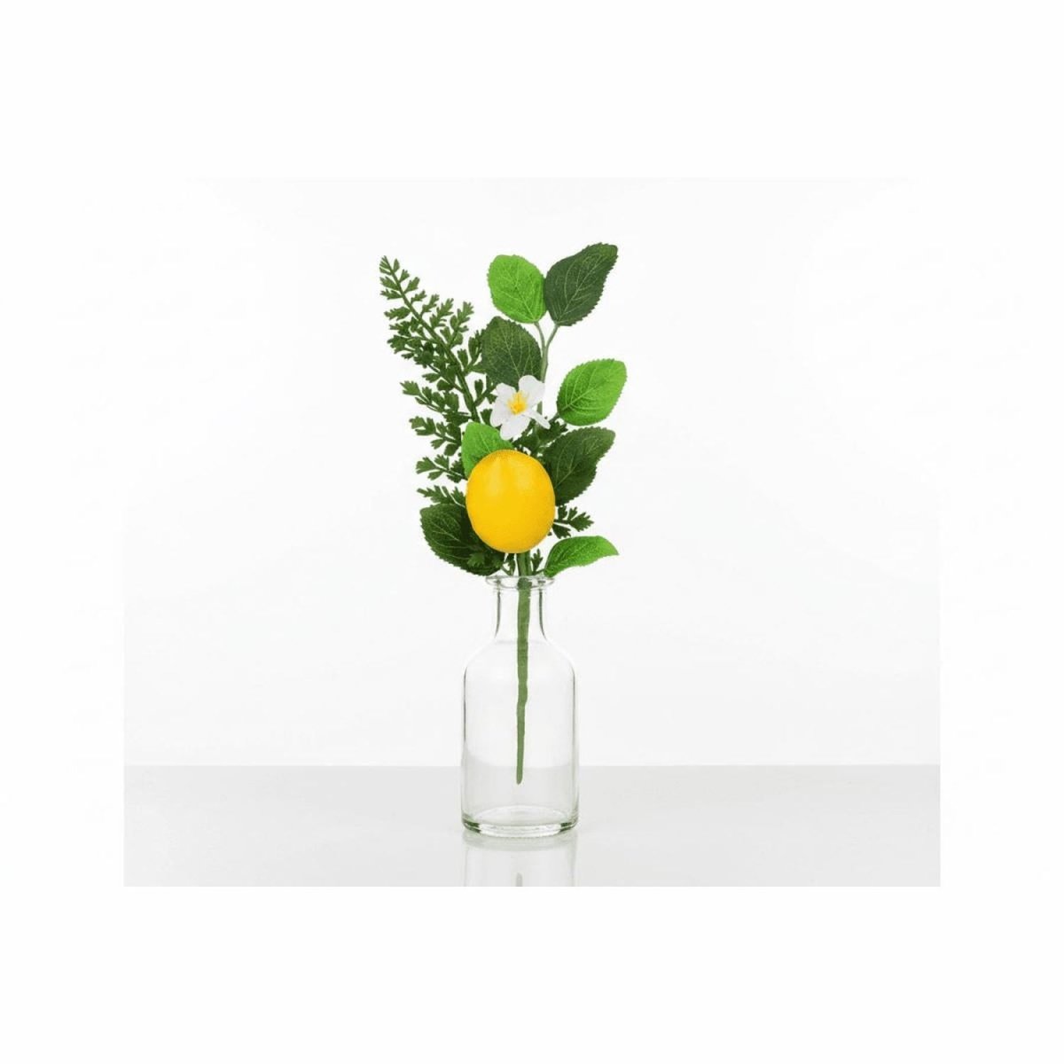 Shop For 10" Mixed Greenery Lemon Floral Stem Pick