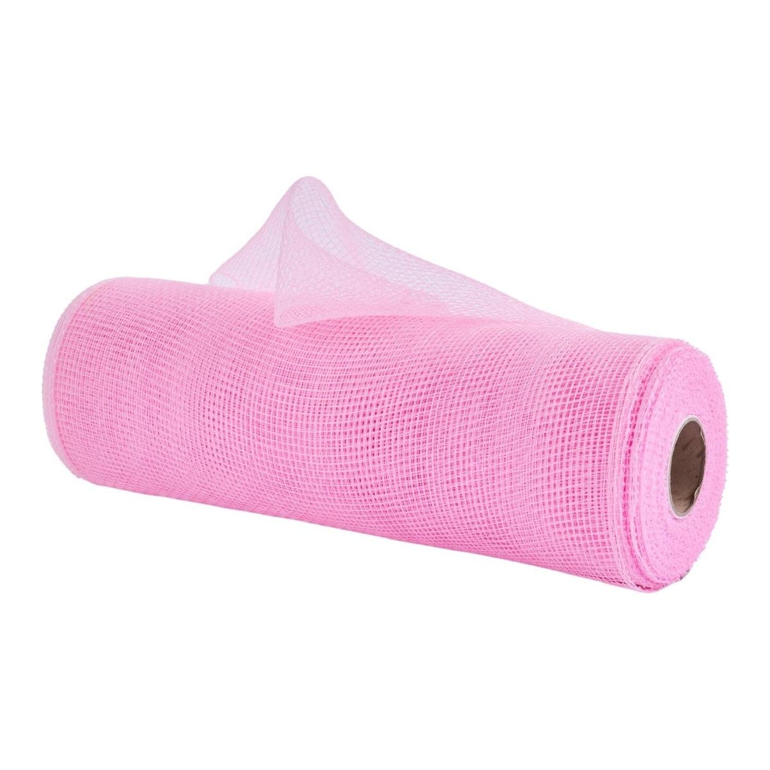 10" Pink Poly Deco Mesh Ribbon: Light Pink