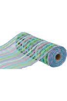 Shop For 10" Plaid Poly Burlap Mesh Ribbon: Mint/White/Pink