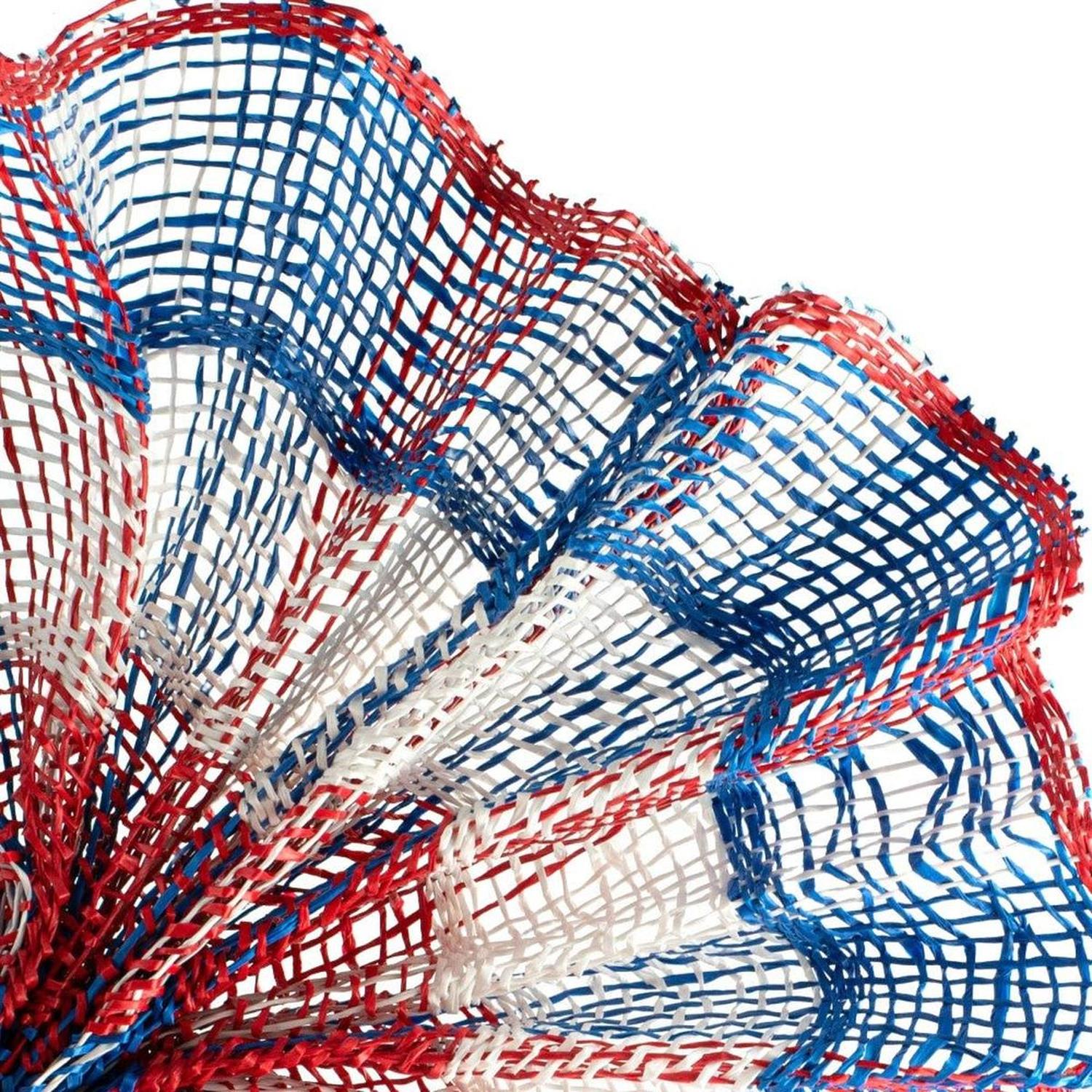 10" Poly Burlap Check Mesh Ribbon: Patriotic