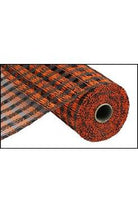 Shop For 10" Poly Burlap Check Mesh Ribbon: Black & Orange (10 Yards) at Michelle's aDOORable Creations