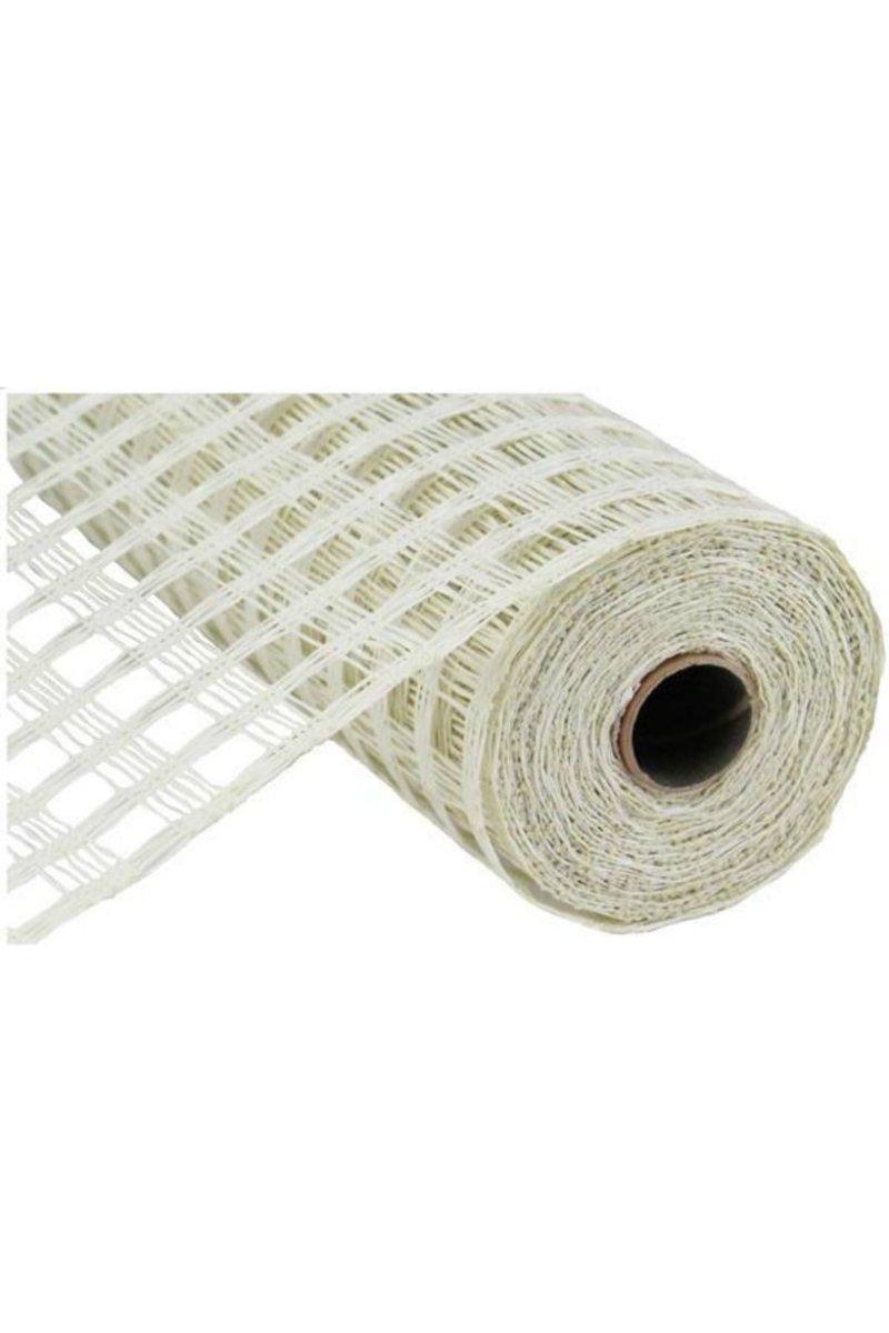 Shop For 10" Poly Burlap Check Mesh Ribbon: Cream at Michelle's aDOORable Creations