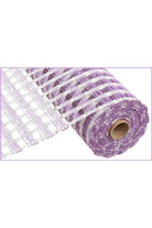 Shop For 10" Poly Burlap Check Mesh Ribbon: Lavender & Cream at Michelle's aDOORable Creations