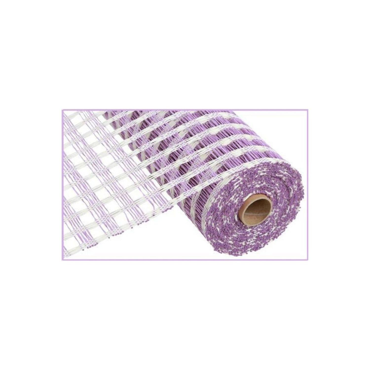 Shop For 10" Poly Burlap Check Mesh Ribbon: Lavender & Cream at Michelle's aDOORable Creations