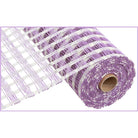Shop For 10" Poly Burlap Check Mesh Ribbon: Lavender & Cream