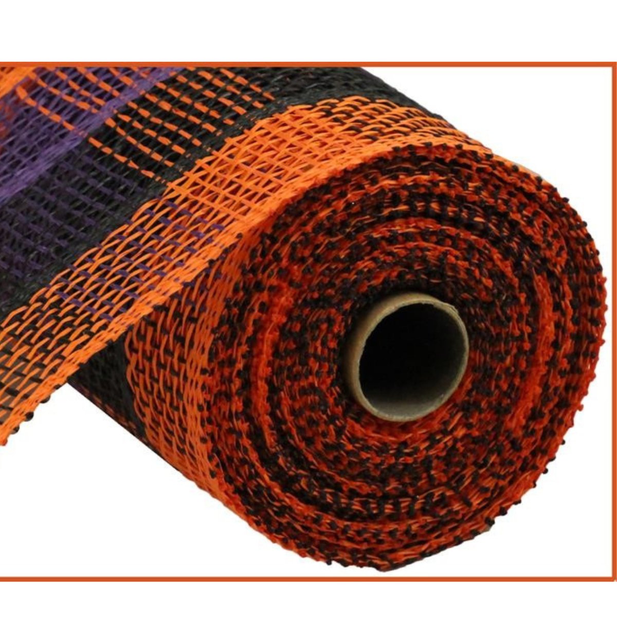 Shop For 10" Poly Burlap Check Mesh Ribbon: Orange, Black & Purple
