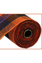 Shop For 10" Poly Burlap Check Mesh Ribbon: Orange, Black & Purple