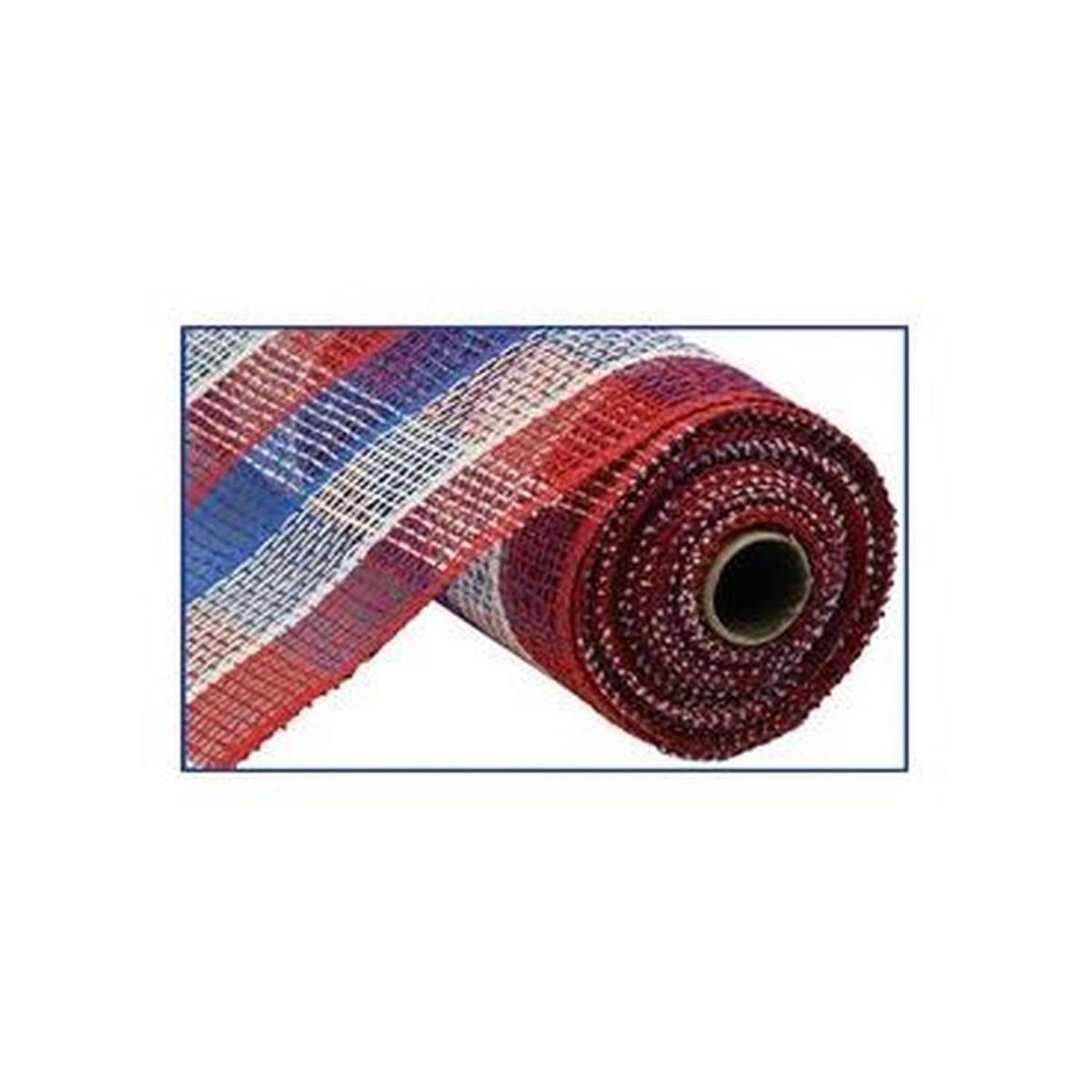 Shop For 10" Poly Burlap Check Mesh Ribbon: Patriotic at Michelle's aDOORable Creations