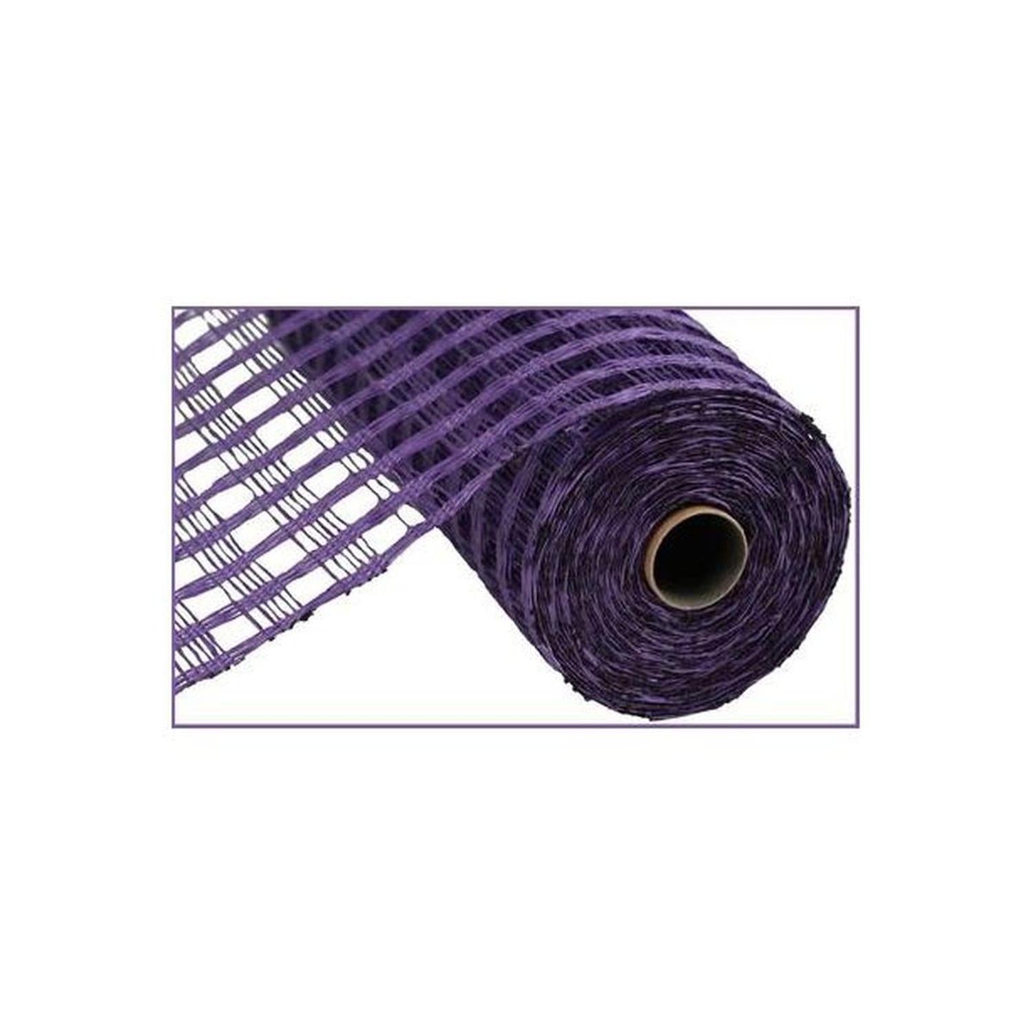 10" Poly Burlap Check Mesh Ribbon: Purple (10 Yards)