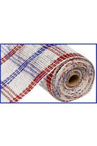 Shop For 10" Poly Burlap Mesh Ribbon: Patriotic Tinsel Check at Michelle's aDOORable Creations