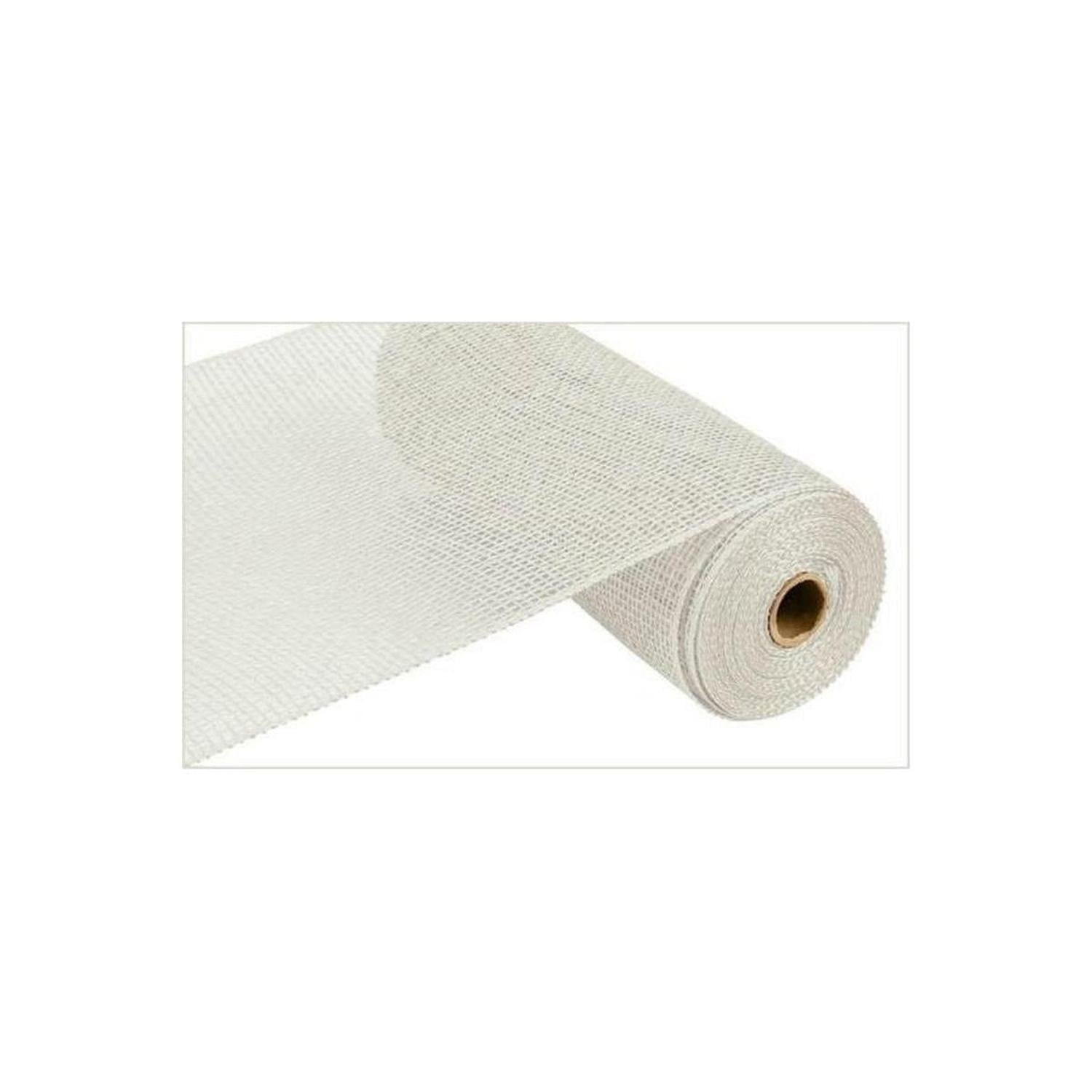 10" Poly Burlap Mesh Ribbon: White