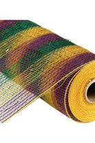 Shop For 10" Poly Deco Mesh: Deluxe Mardi Gras Stripe (10 Yards) RE1317C5