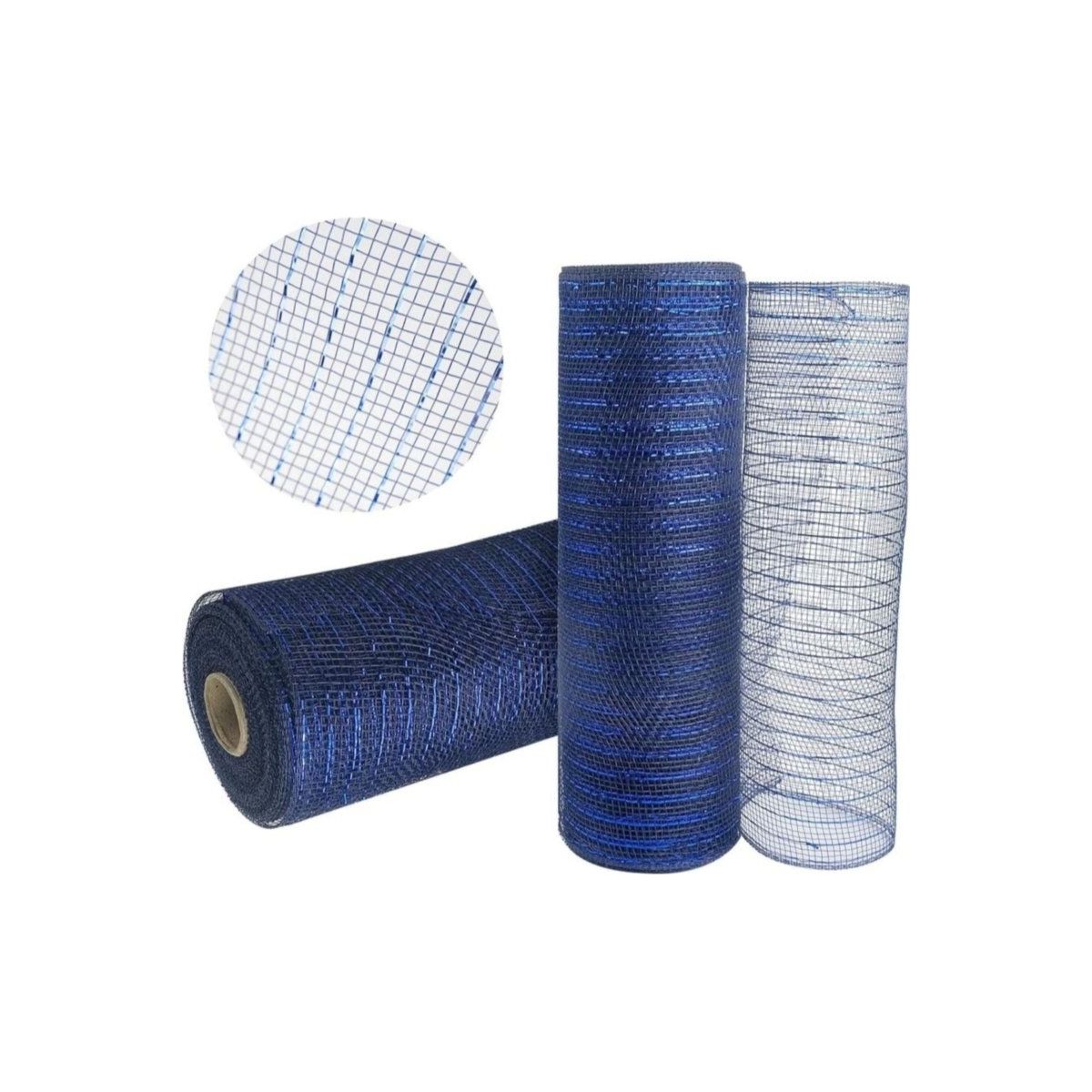 Shop For 10" Poly Deco Mesh: Metallic Navy/Royal (10 Yards)