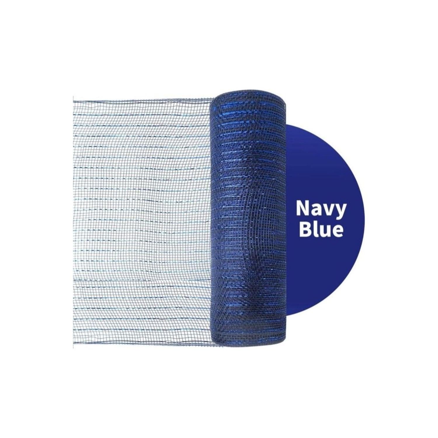 Shop For 10" Poly Deco Mesh: Metallic Navy/Royal (10 Yards)