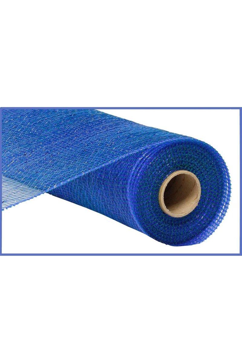 Shop For 10" Poly Deco Mesh: Peacock Blue/Blue Foil (10 Yards)