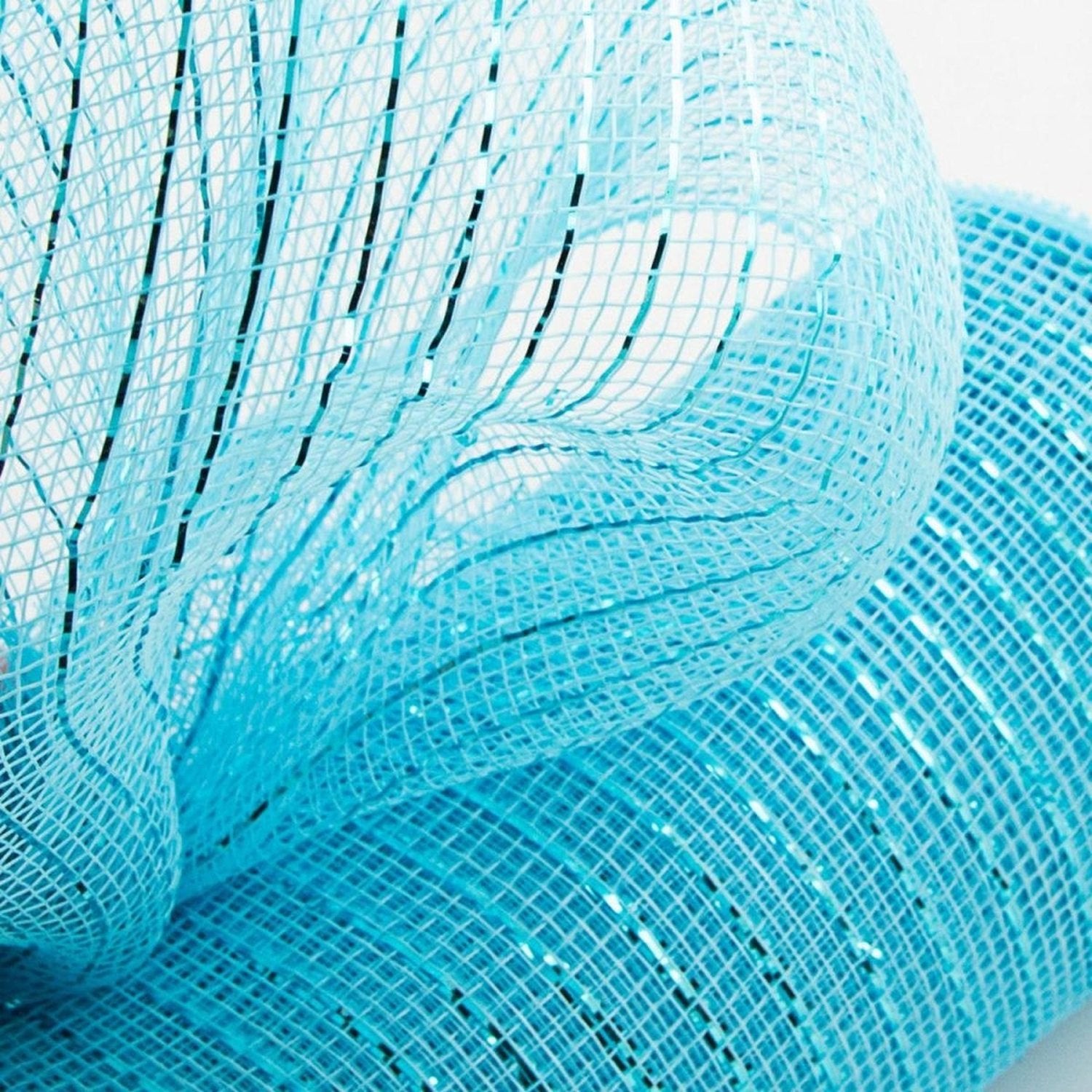 Shop For 10" Poly Deco Mesh Ribbon: Metallic Turquoise (10 Yards)