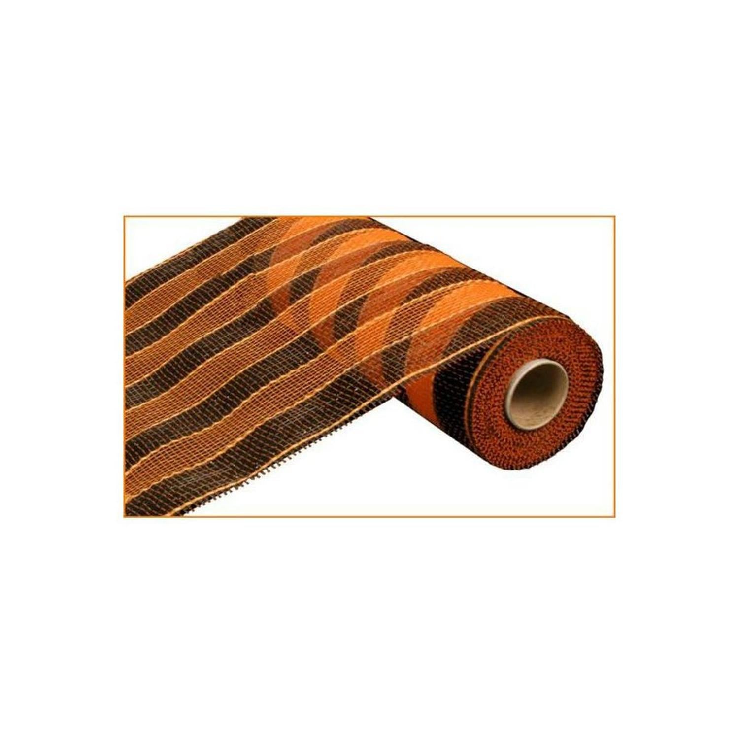 Shop For 10" Poly Deco Mesh Ribbon: Orange and Black Stripes at Michelle's aDOORable Creations